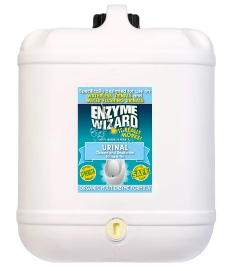 Enzyme Wizard Urinal Cleaner & Deodoriser - 20L, eco-friendly enzymatic formula for safely eliminating urine stains and odors.