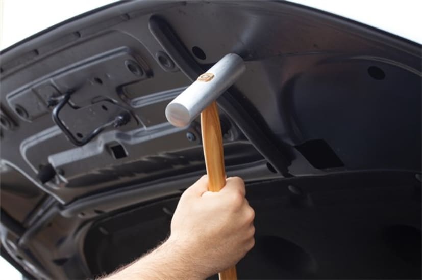 Toledo Aluminium Hammer-14oz featuring a hickory handle, polished head, and flat/round faces for precise, non-marring strikes.