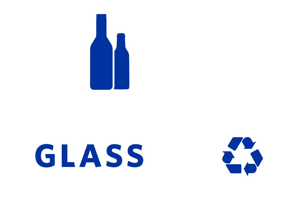 Slim Jim Recycling Station Label Only - Glass