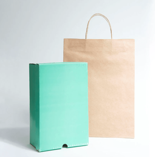 Twisted Handle Paper Bags in brown kraft, large size, 25-pack, ideal for eco-friendly shopping and stylish gift-giving.