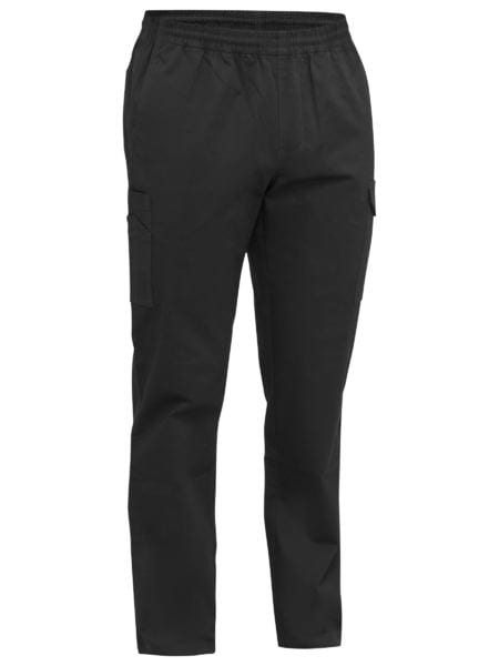 Bisley, Stretch Cotton Elastic Waist Cargo Pant Regular Fit - Black (Size: 87)