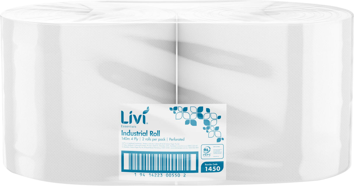 Essentials Industrial Roll Towel 4 Ply 2 (Case) - Livi