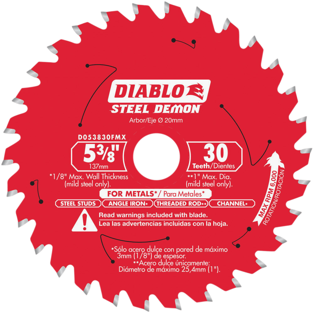 Diablo Steel Demon Circular Saw Blade 30T 136mm