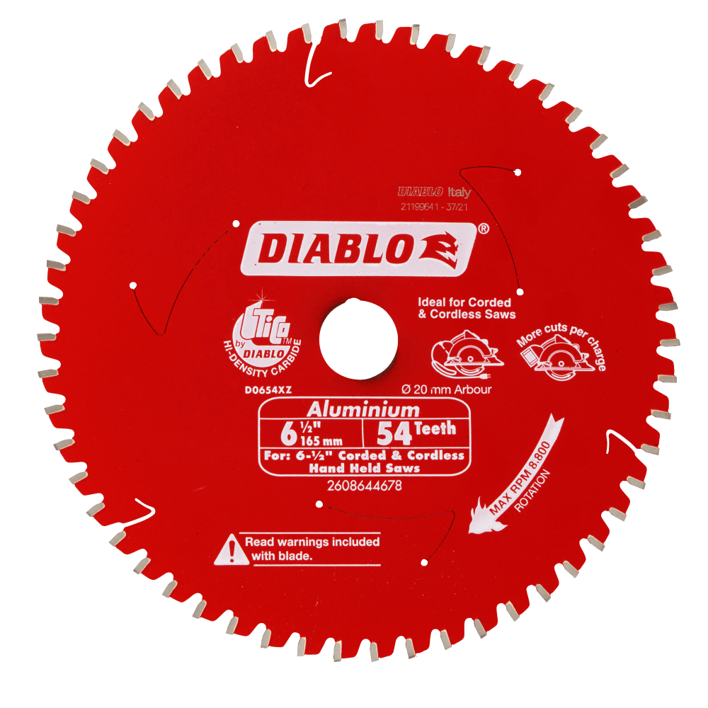 Diablo Aluminium/Plastics Saw Blade 54T 165mm