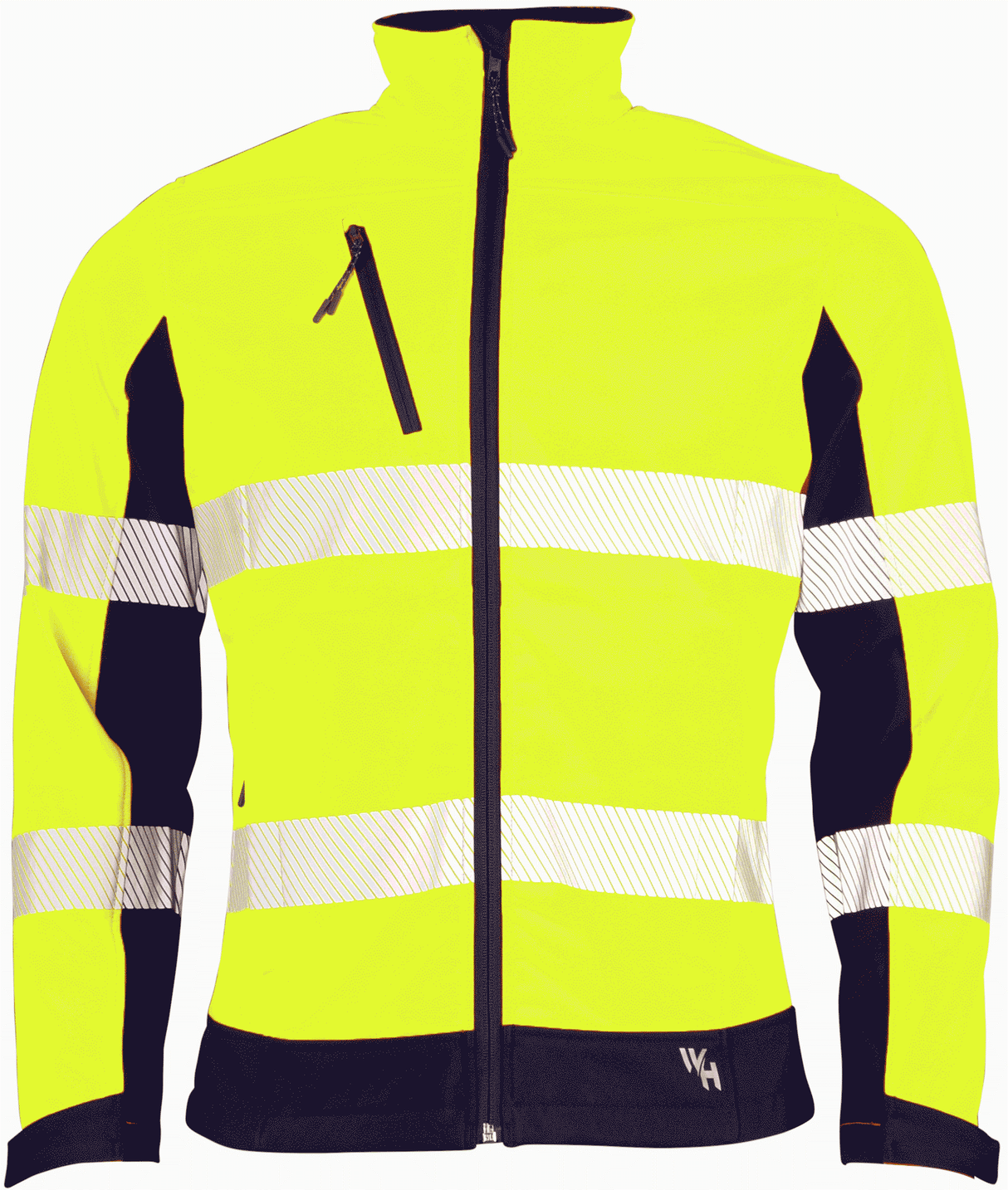Workhorse, Hi Vis Soft Shell Jacket, MJA061 - Yellow/Navy (Size: S)