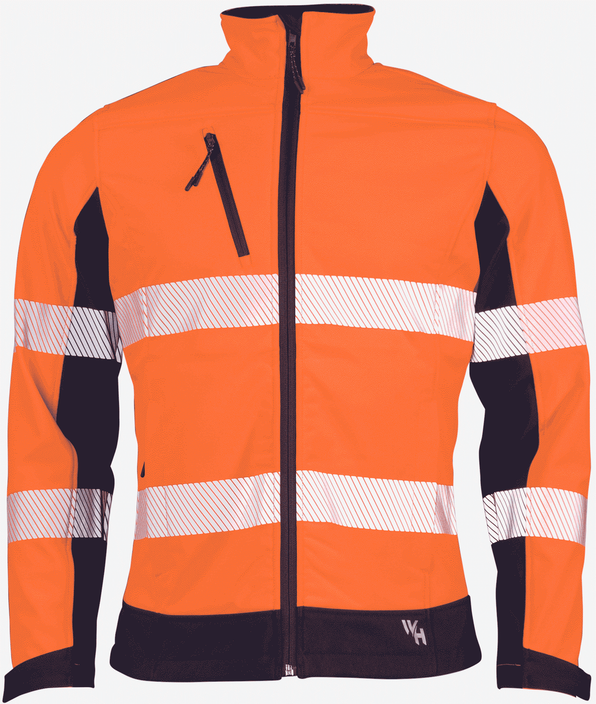 Workhorse, Hi Vis Soft Shell Jacket, MJA061 - Orange/Navy - M