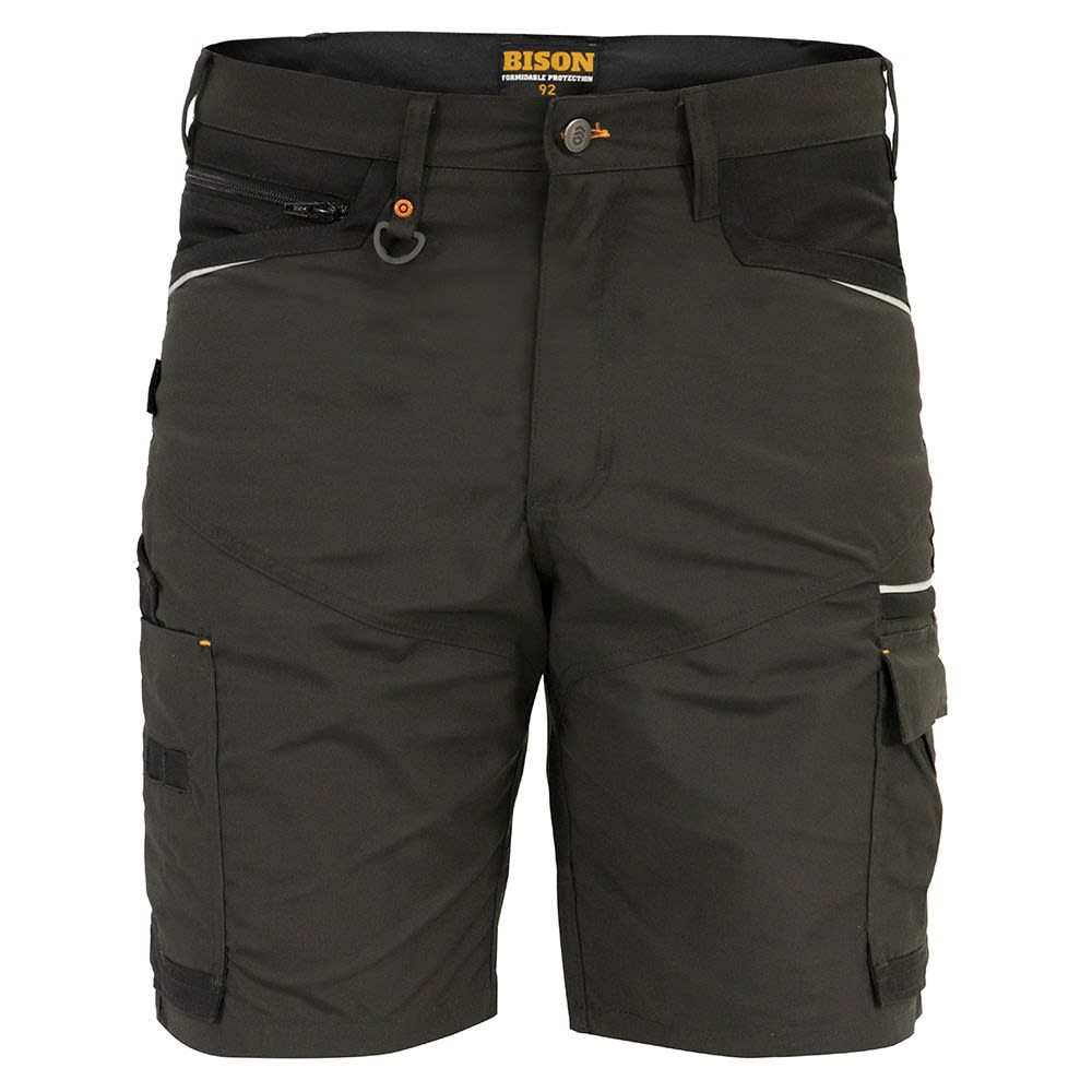 Bison, Lightweight Stretch Polycotton Short, 19001 - Charcoal (Size: 82)