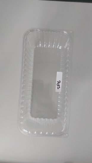 Clear RPET mini donut container, 190x75x100mm, holds 400 mini donuts, perfect for bakeries and catering services.