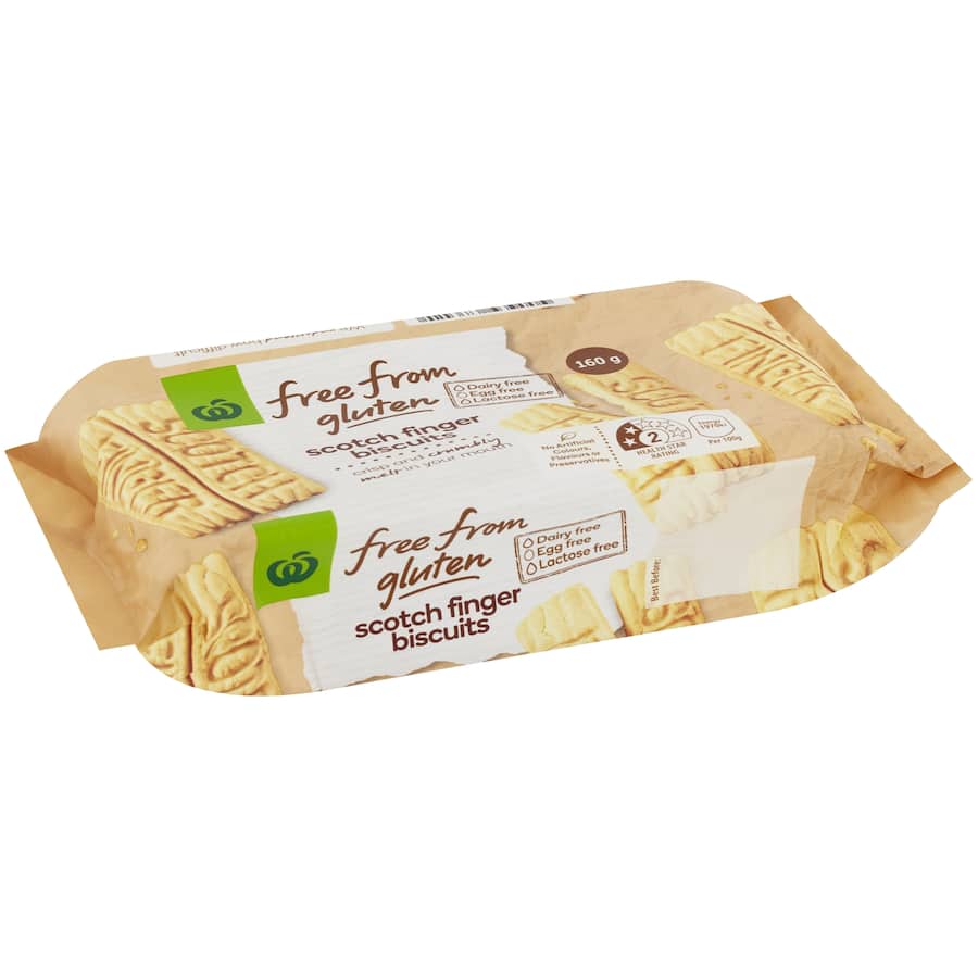 Woolworths Free From Gluten Plain Biscuits Scotch Fingers 160g