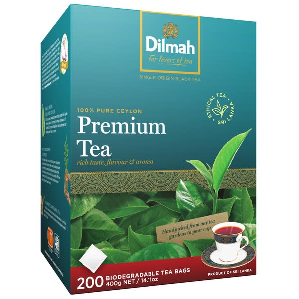 Dilmah Premium Pure Ceylon Tagless Tea Bags 200 Tea Bags (Box)