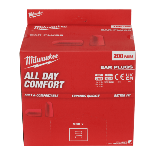 Milwaukee, 200PK Tapered Uncorded Earplugs