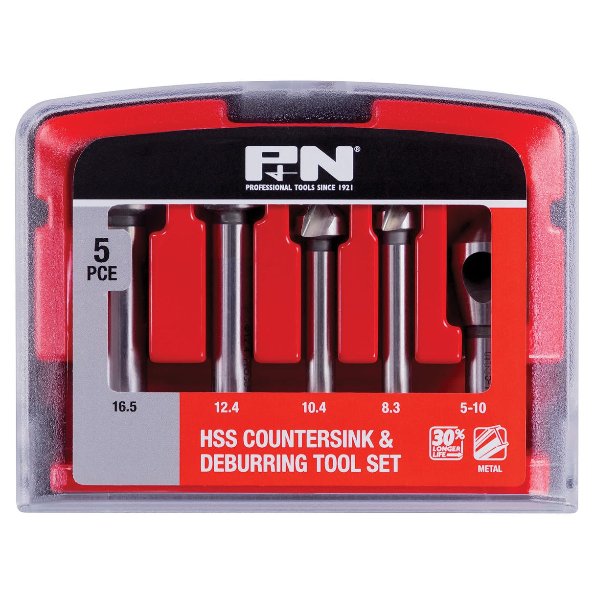 P+N HSS Countersink & Deburring Tool Set 8.3mm - 16.5mm 5 Piece