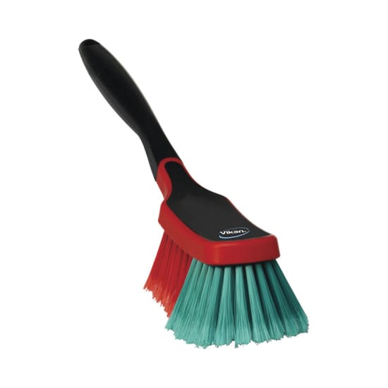 Vikan Multi Brush/Rim Cleaner with soft bristles and rubber edge, ideal for effective rim cleaning without scratching.