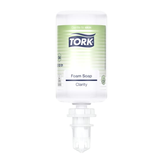 Tork S4 Clarity Foam Soap 1L, eco-friendly, natural ingredients, gentle on skin, ideal for effective hand hygiene.