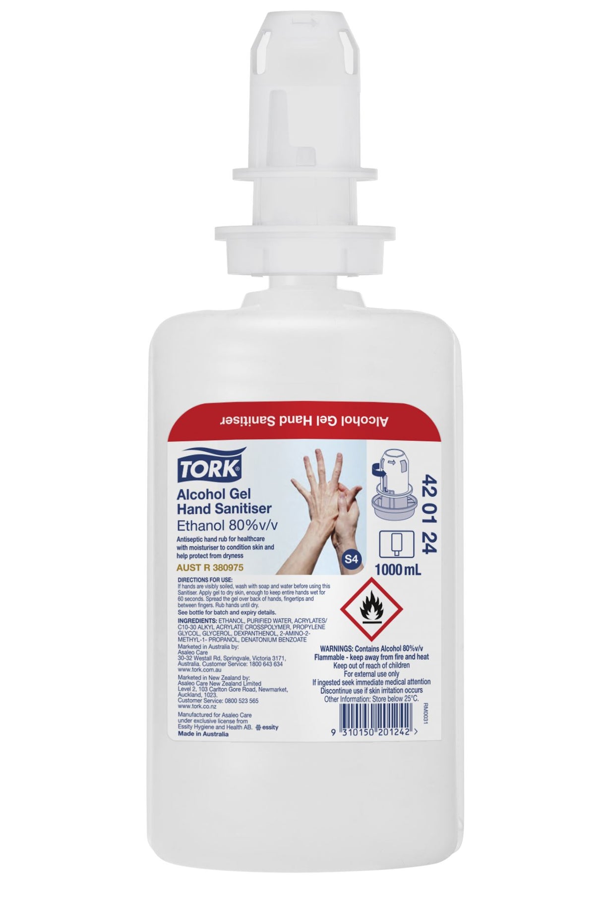 S4 Alcohol Gel Hand Sanitiser 1L - Tork