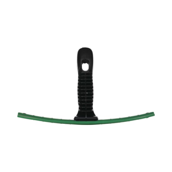 Vikan Wipe-N-Shine Green 250mm window scraper designed for removing limescale and water residue from surfaces.