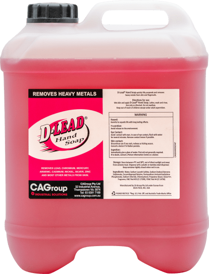 D-Lead Metal Removal Hand Soap 20L, designed for efficient heavy metal cleansing, perfect for industrial professionals.