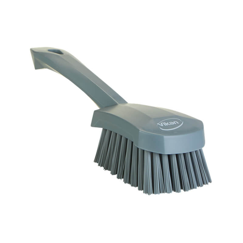 Vikan Short Handled Washing Brush Grey 270mm Stiff Bristle