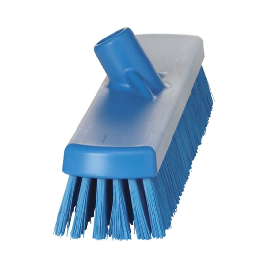 Vikan 470mm blue brush with stiff bristles for effective scrubbing of epoxy, tiles, and cement surfaces.