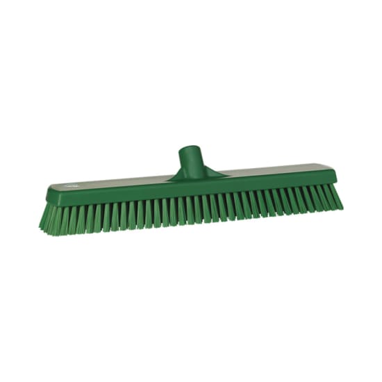 Vikan green stiff bristle brush, 470mm, designed for deep cleaning floors and grouts, compatible with Vikan handles.