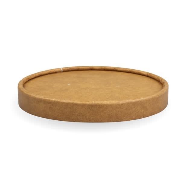BioPak Natural Kraft Paper BioBowl Lid 12-32oz/430-950ml 25 (Pack)