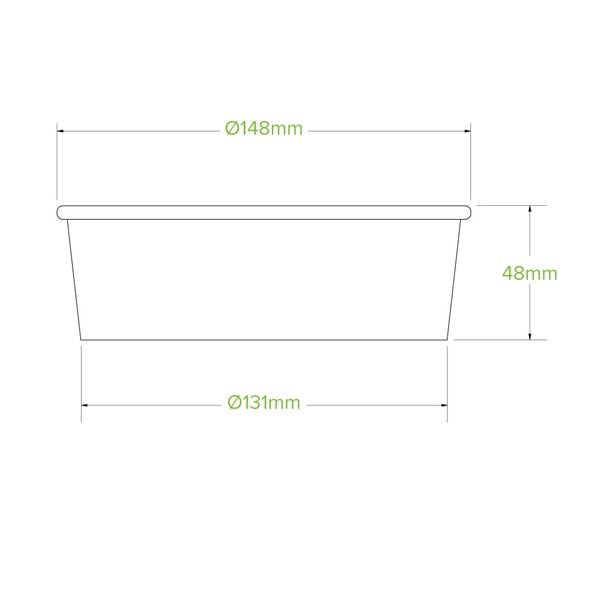 BioPak Aqueous Lined Wide Paper BioBowl - Small 500ml 50 (Pack)