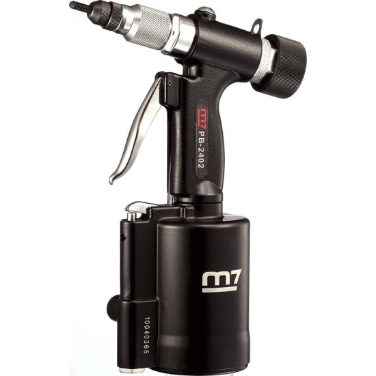 M7 Air Hydraulic Nut Setter for M4-M10 bolts, lightweight tool with 3638 lbf traction power, ideal for automotive and mechanical tasks.