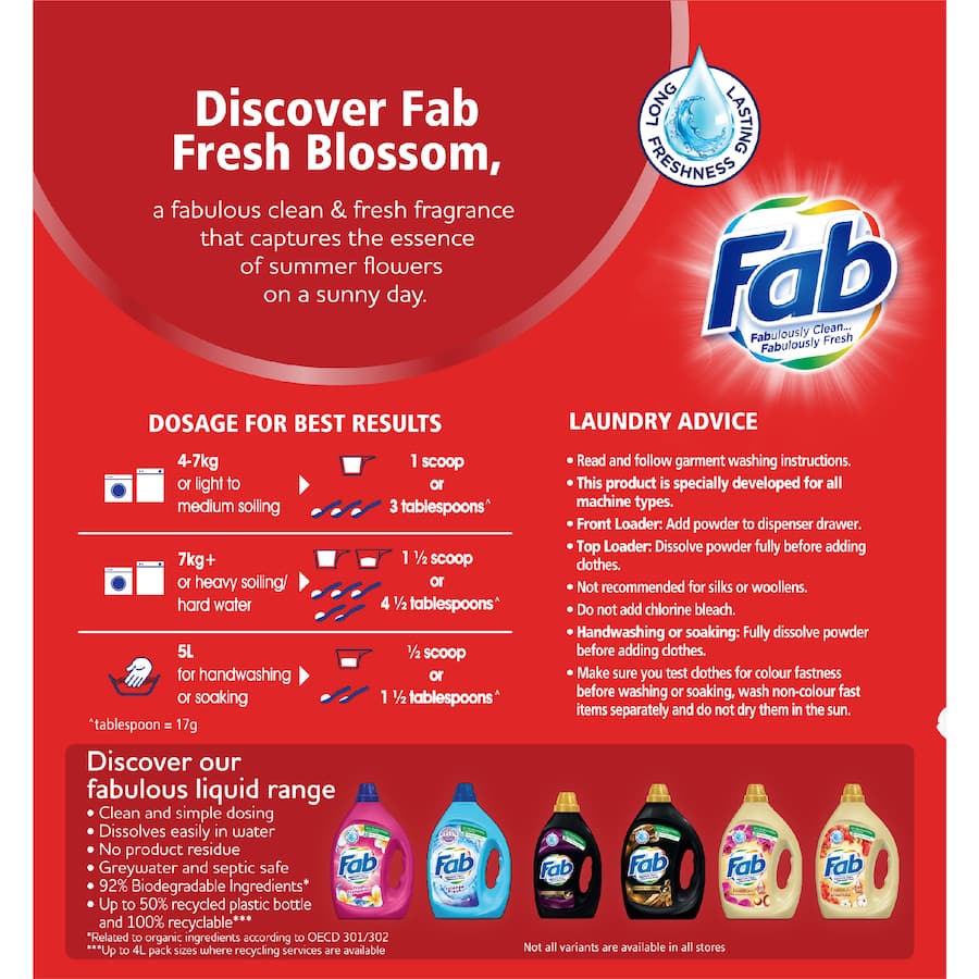 Fab Laundry Powder Fresh Blossoms 2kg