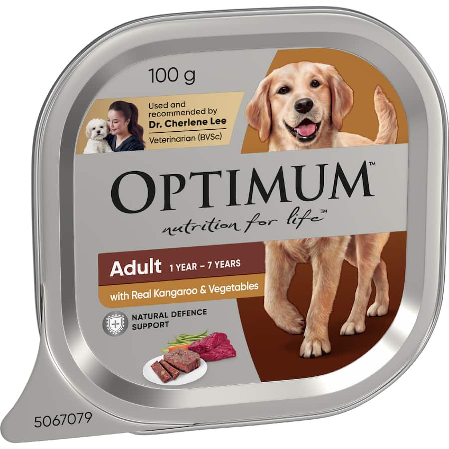 Optimum Wet Dog Food With Kangaroo & Vegetables Tray 100g