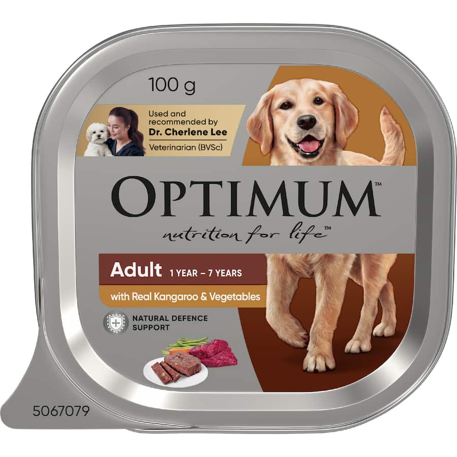 Optimum Wet Dog Food With Kangaroo & Vegetables Tray 100g