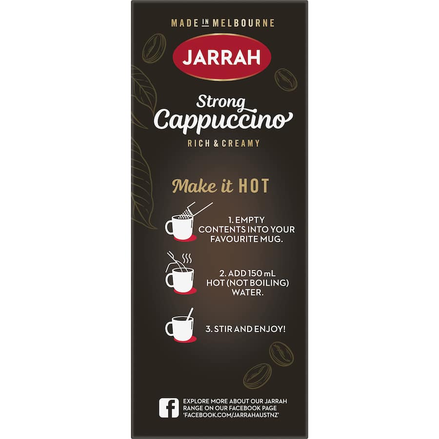 Jarrah Coffee Sachets Strong Cappuccino 10pack