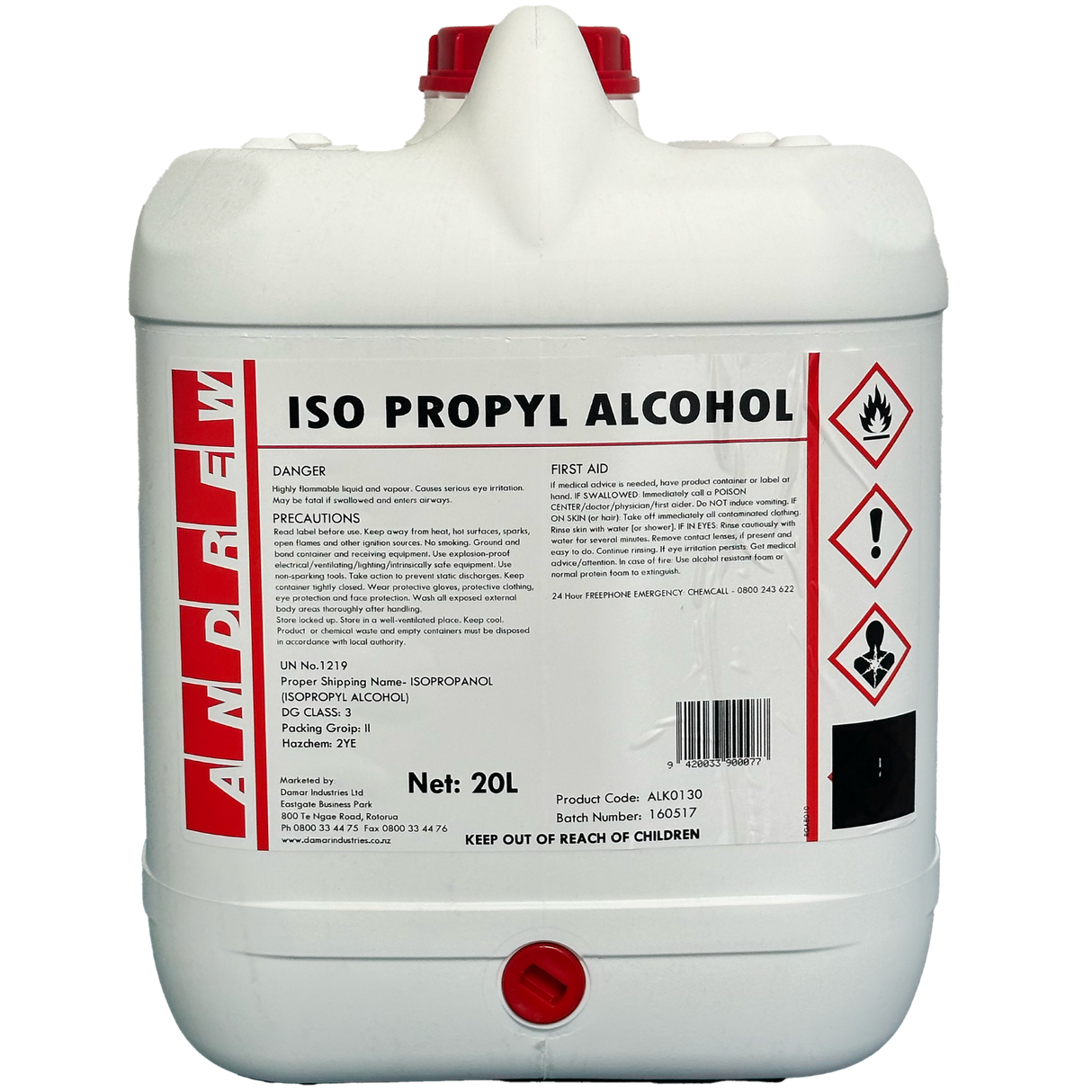 Andrew Isopropyl Alcohol 20L