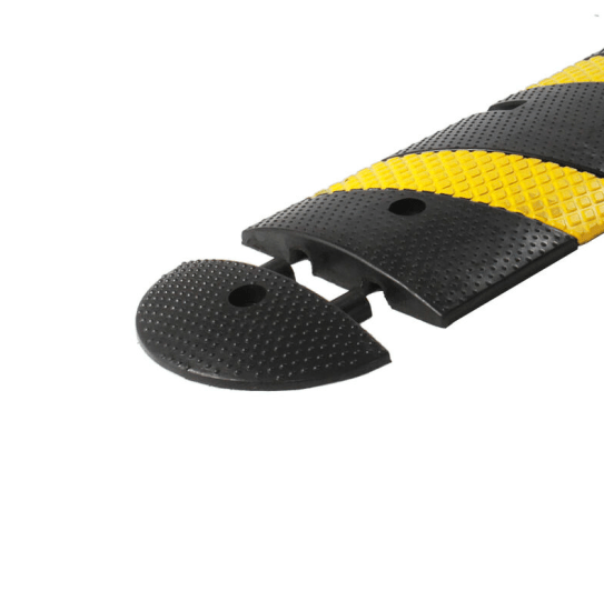 Black end cap for 1830mm speed humps, enhancing road safety with smooth transitions and durable construction.