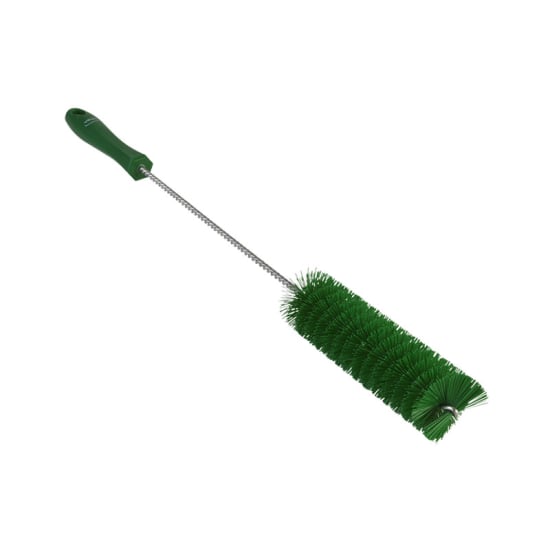 Vikan Stiff Bristle Tube Brush in green, 40mm diameter, designed for precision cleaning in tight spaces with durable materials.