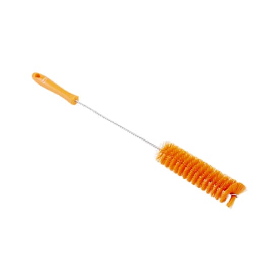 Vikan Stiff Bristle Tube Brush in orange, 40mm diameter, ideal for cleaning small pipes and tight spaces with durable bristles.