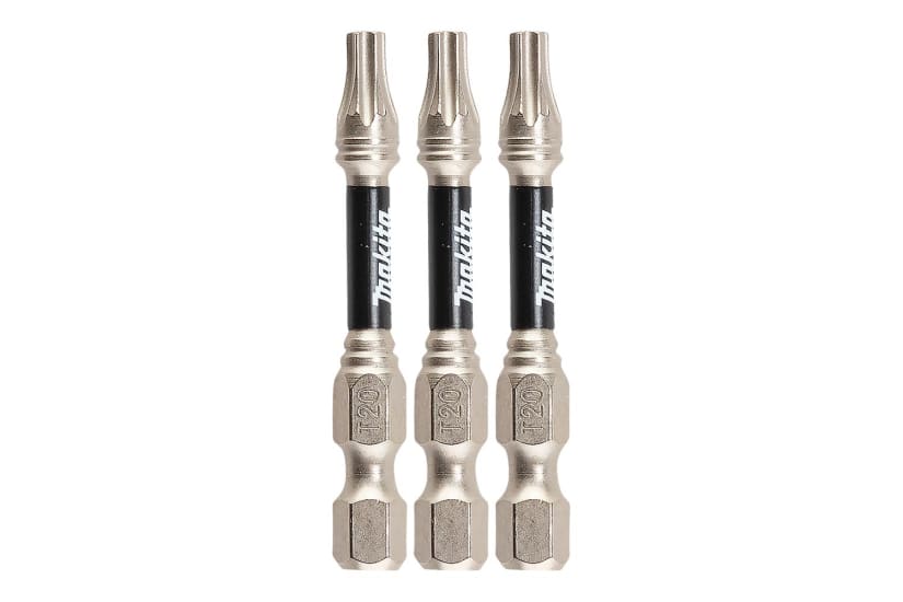 Makita T20 Torx Power Bit 50mm, pack of 3, designed for impact drivers, high durability, precision machined for reliable fit.