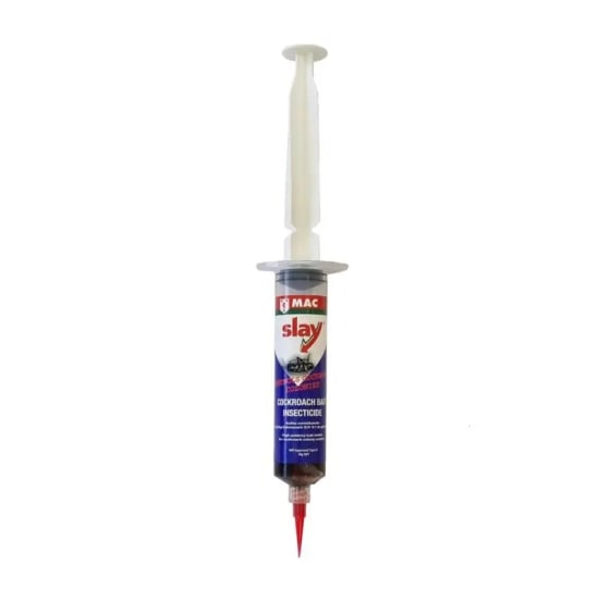 MAC Slay Cockroach Bait 30g syringe, designed for effective pest control against cockroaches with safe, long-lasting bait.