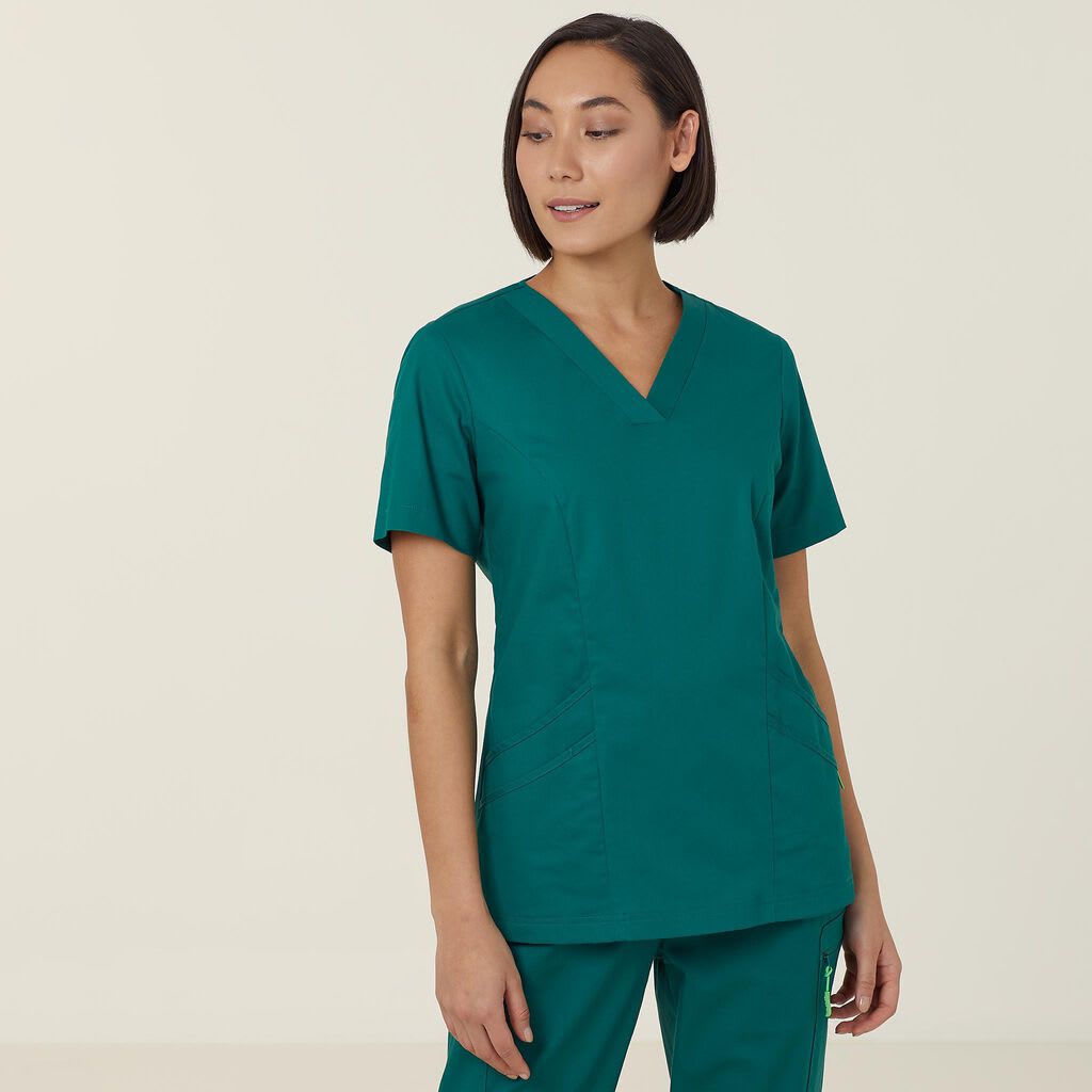 NNT, Antibacterial Active Florence Scrub Top - Hunter Green (Size: L)