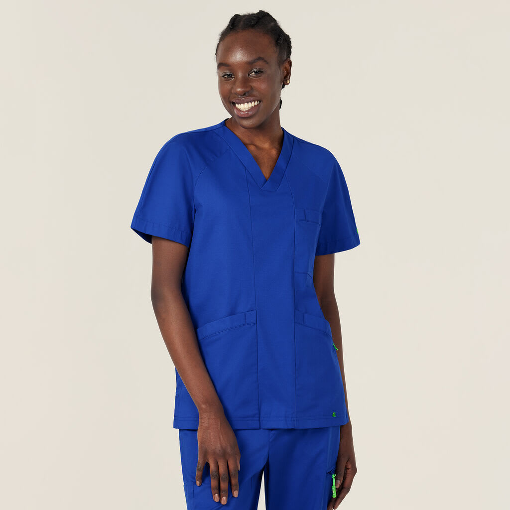 NNT, Unisex Antibacterial Active Carl Scrub Top - COBALT (CO) (Size: XS)