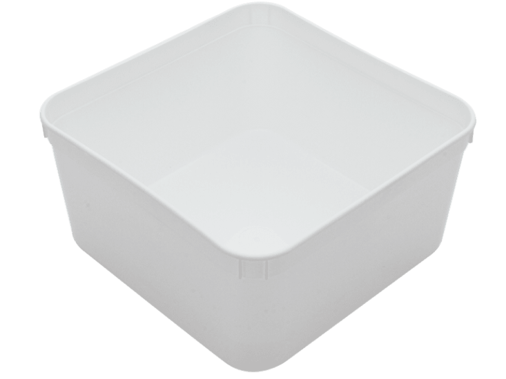 White 2-litre ice cream container designed for fresh storage with a classic look, ideal for home or professional use.