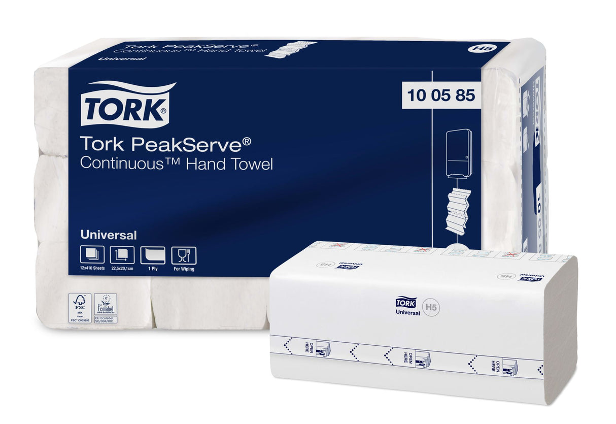 Tork H5 PeakServe Continuous Universal Paper Towel 410 Sheets (Case of 12 Packs)