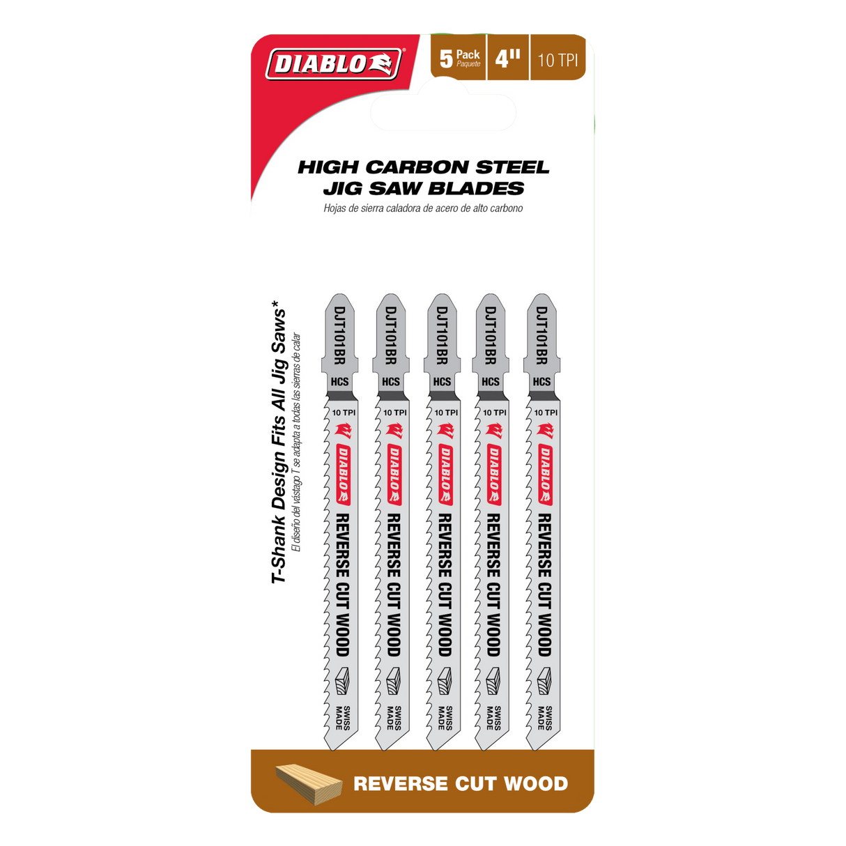 Diablo High Carbon Steel Jig Saw Blade - Wood 100mm Pack of 5