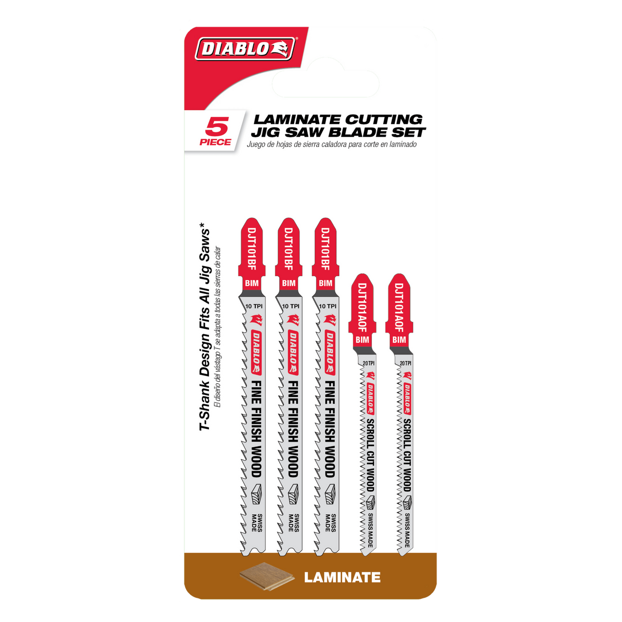 Diablo Bi-Metal Jig Saw Blade - Wood & Laminate 77mm Pack of 5