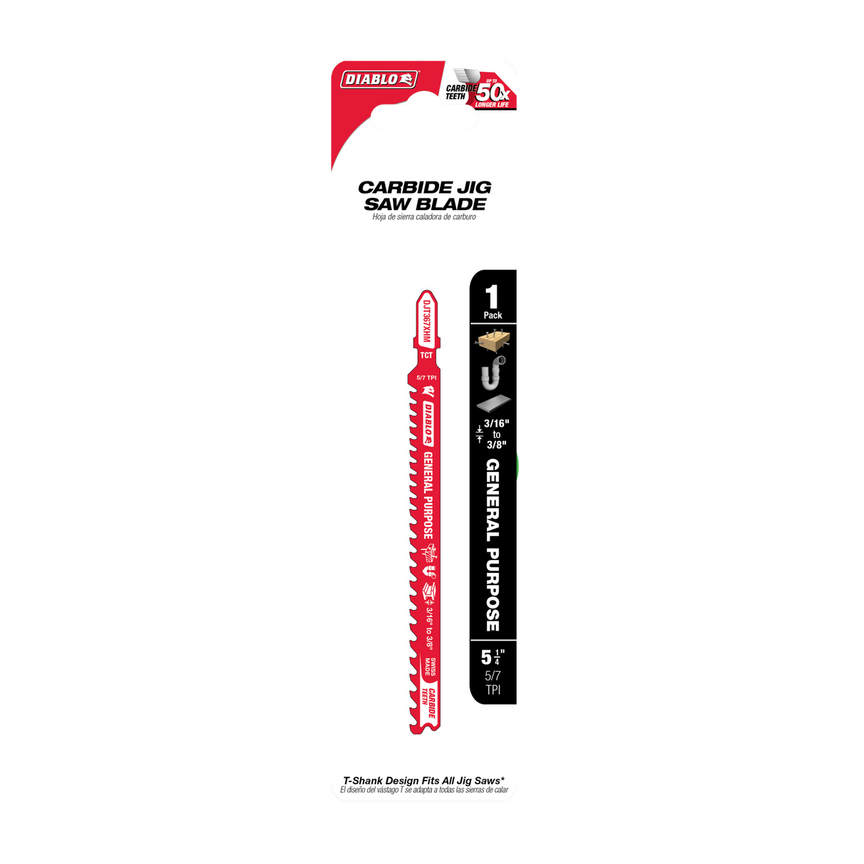 Diablo Tungsten Jig Saw Blade General Purpose 132mm