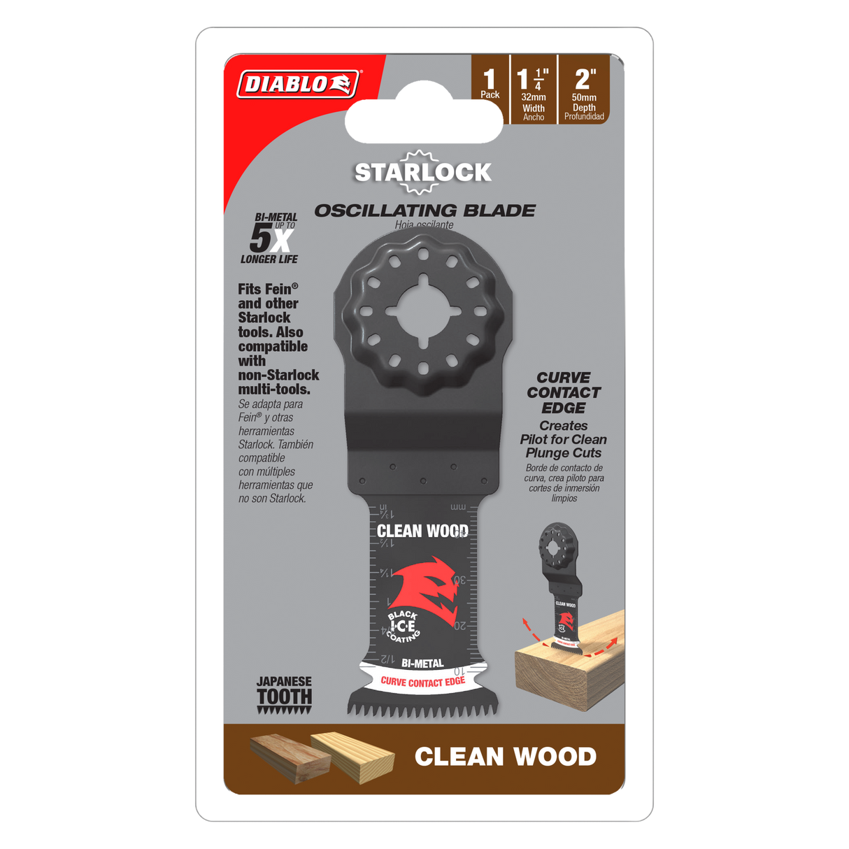 Diablo Starlock Bi-Metal Multi-Tool Blade - Wood 32 x 50mm