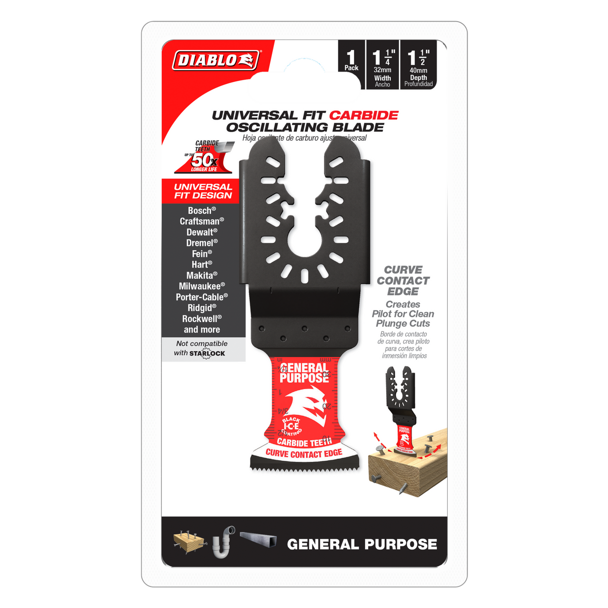 Diablo Universal Carbide Multi-Tool Blade General 40 x 32mm