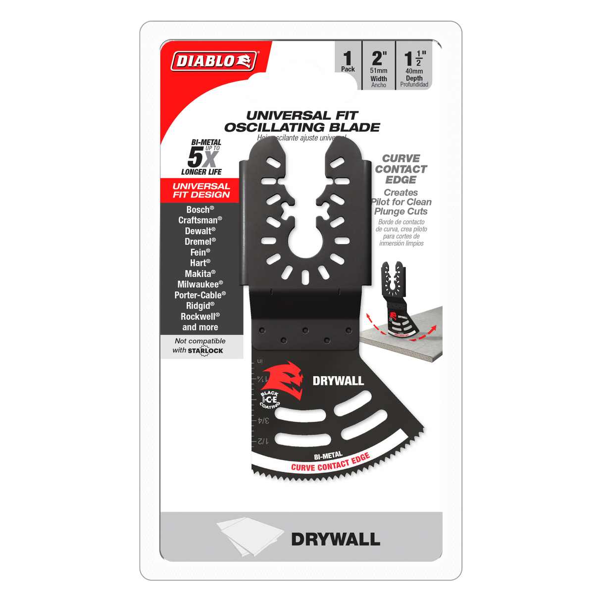 Diablo Bi-Metal Multi-Tool Blade - Drywall 40 x 51mm