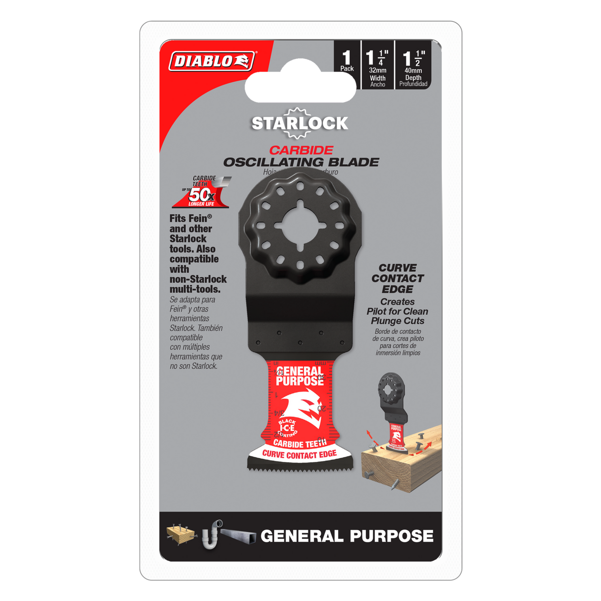 Diablo Starlock Oscillating Blades - General Cuts 32 x 40mm