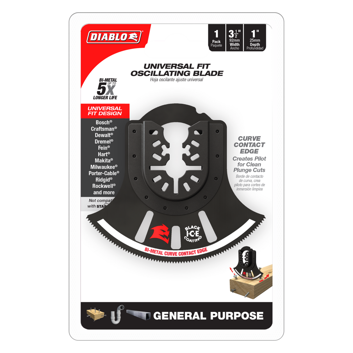 Diablo Bi-Metal Multi-Tool Blade for General Cuts