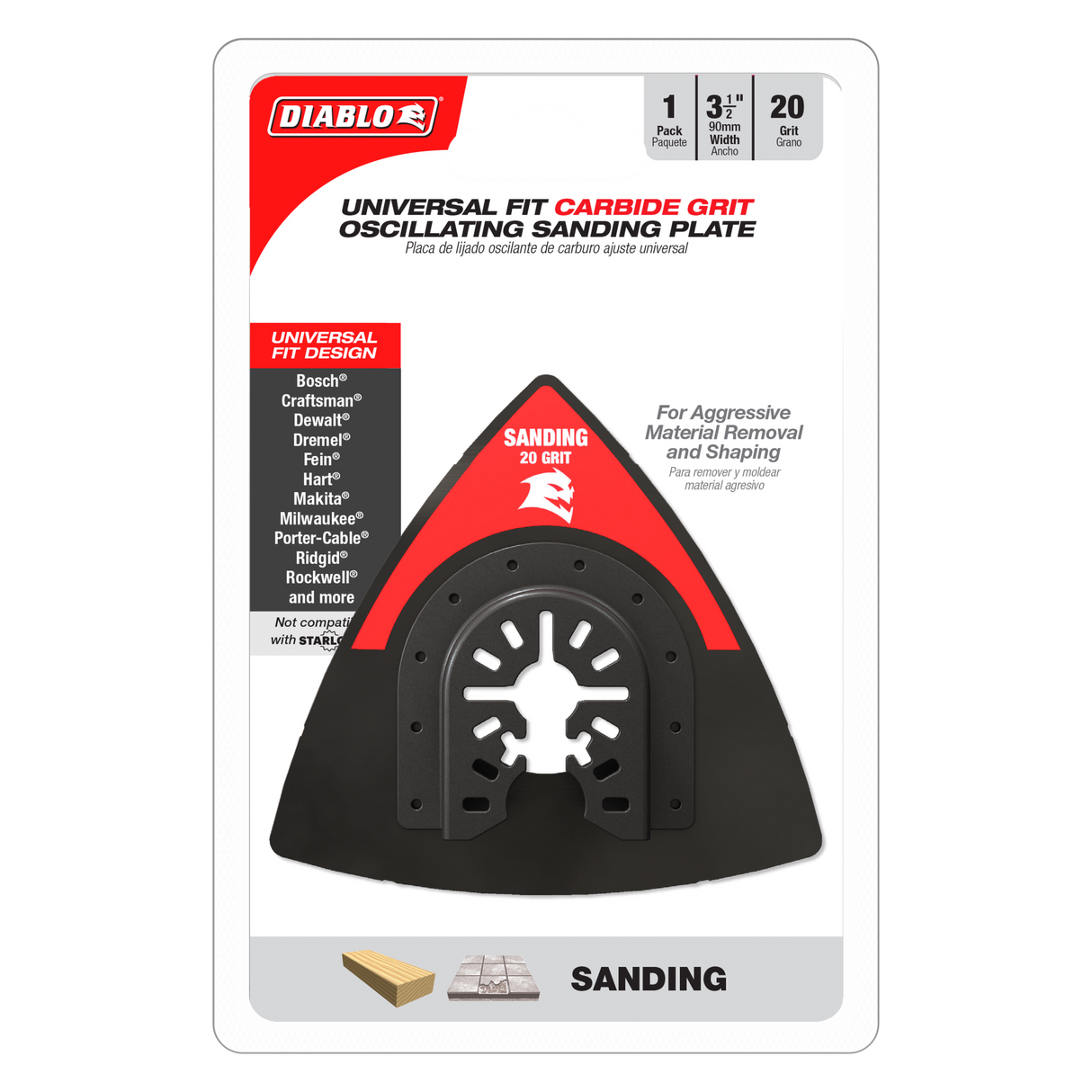 Diablo Carbide Grit Multi-Tool Sanding Plate 90mm